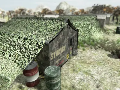  Army Storage Tent Low-poly 3D model