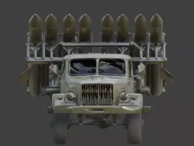 WWII Rocket Launcher Vehicle 3D  Low-poly 3D model