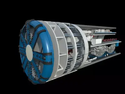 Tunnel Boring Machine Low-poly 3D model purchase