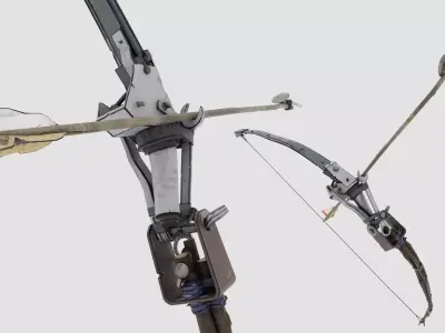 Crafted Bows and Arrows - wood and metal 3D model Low-poly 3D model