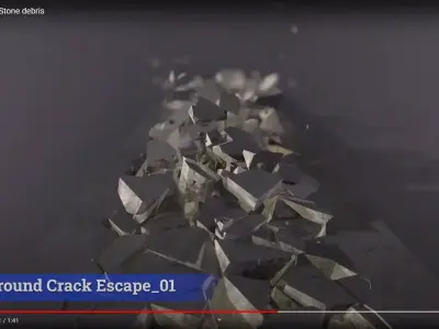 Ground Crack Escape 01 3D model