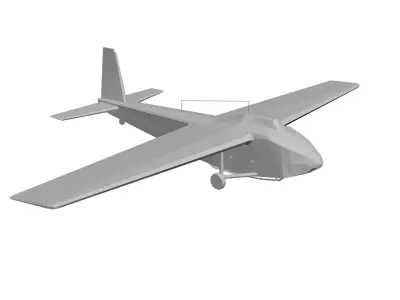 Old military aircraft concept Low-poly 3D model