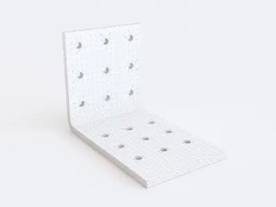 Bracket metal plate with holes 3D model