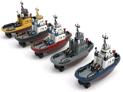 Tug Boat  Low-poly 3D model