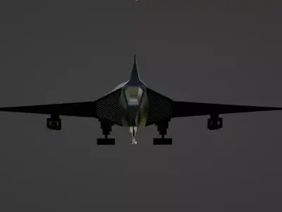 hyper space jet low poly Low-poly 3D model