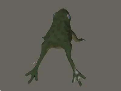 frog jumping Low-poly 3D model