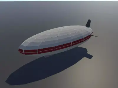 Lowpoly Blimp - Game Ready airship 3D model