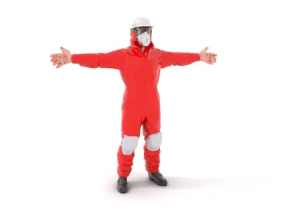 Red Protective Suit model pack Low-poly 3D model