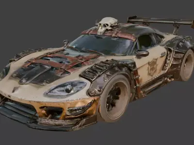 Wasteland Vanguard Raider Supercar Low-poly 3D model