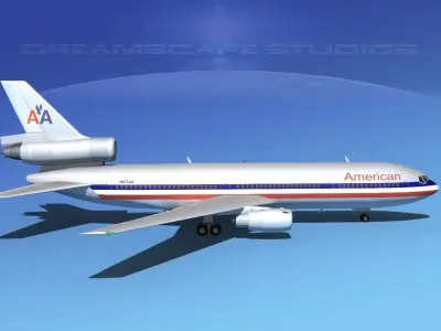 Douglas DC-10 American 3D model