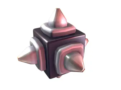 Cube World Metal Spike Block - Proto Series Low-poly 3D model