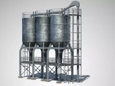 Factory Unit 01 PBR Low-poly 3D model