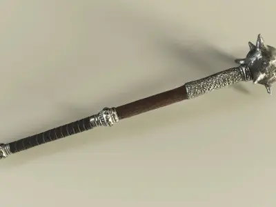 Morningstar sword with spikes Low-poly 3D model