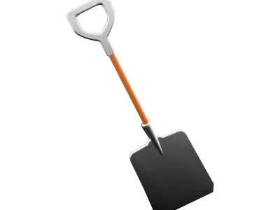  Shovel cartoon icon 3D model