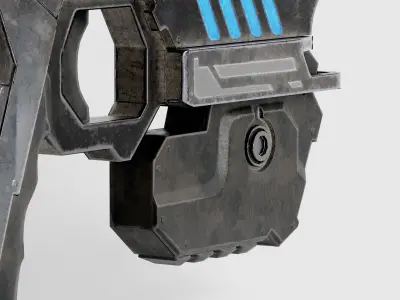 Sci-fi futuristic automatic plasmagun pistol  da1 Free low-poly 3D model
