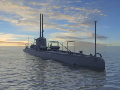 Brazilian F-Class Submarine Low-poly 3D model