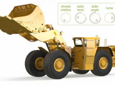 Mining Loader Cat R1600H Rigged 3D model