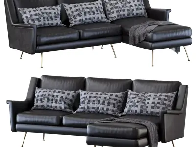 Carlo Mid-Century 2-Piece Chaise Sectional 3D model
