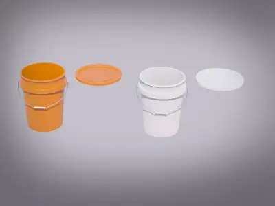 Buckets - Plastic  Low-poly 3D model
