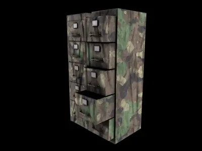 Cabinet V1 - 002 Low-poly 3D model
