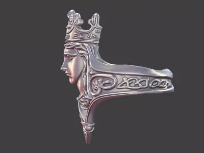 royal queen ring 3D print model