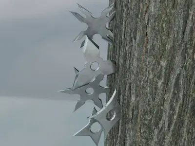 Ninja shuriken pack Low-poly 3D model