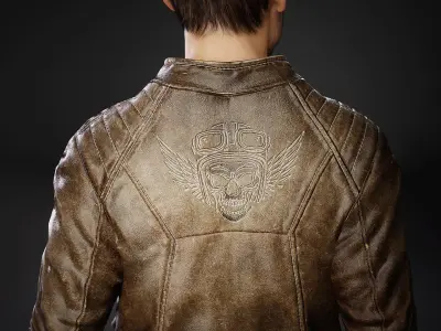 Men Jacket Leather 3D model