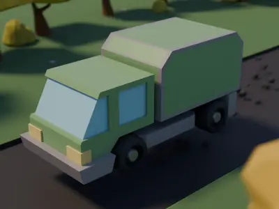 Low Poly Truck Free low-poly 3D model