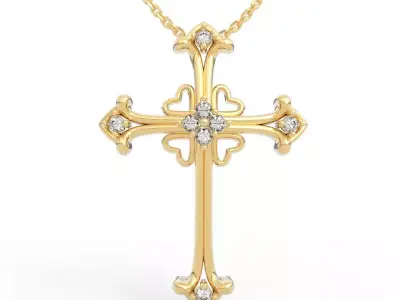 Gothic Cross Necklace 3D print model