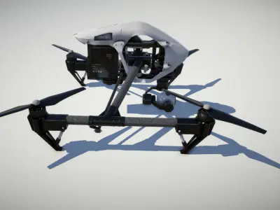 DJI Inspire quadcopter low poly model Low-poly 3D model
