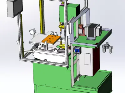 Carbon brush welding machine 3D model