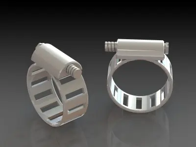 Clip metal ring with light Free 3D model