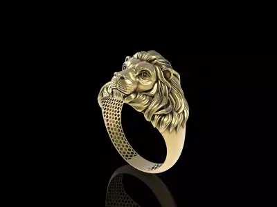 Lion Face Gents Ring 3D print model