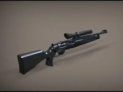 Rifle with scope 3D model