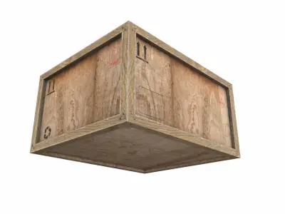 Old Wooden Cargo Crate 7 PBR Low-poly 3D model