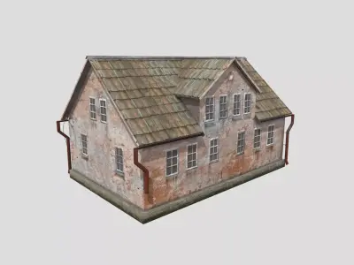 Abandoned house in European style Free low-poly 3D model