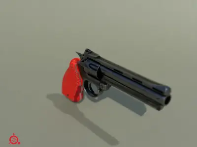 Magnom44 gun with handle Low-poly 3D model