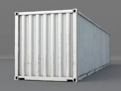 Cargo Container White 40 feet PBR 3D model