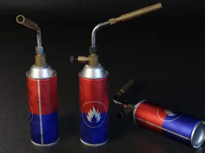Gas Torch Blowtorch Low-poly 3D model