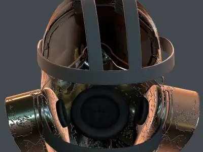 Gas mask helmet 3d model scifi Low-poly  Low-poly 3D model shop