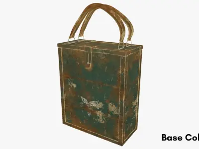 German WWII Breda MG-8mm Ammo Box-Low Poly 3D model