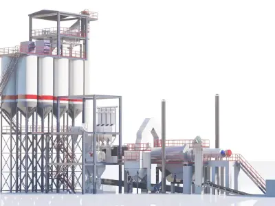 Dry mortar mix plant 3D Model 3D model
