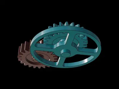 Animated Gears 5 3D model