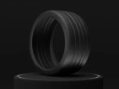 A wide sports car tire Free 3D model