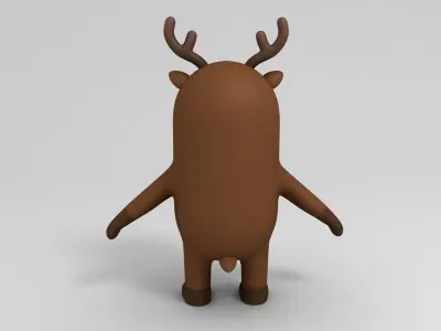 Cartoon Reindeer 3D model