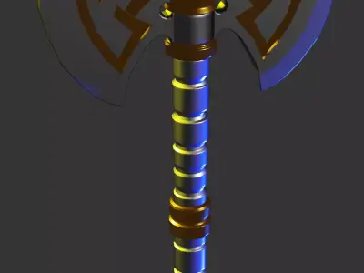 2 axes Low-poly 3D model