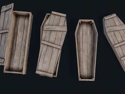 Old Coffin  Low-poly 3D model