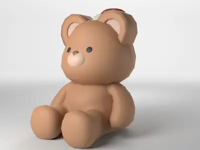 Low poly - Cute Teddy Bear Low-poly 3D model