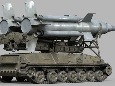 2K11 Krug  SA-4 Ganef Low-poly 3D model
