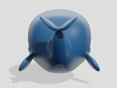 Cute little whale  Low-poly 3D model